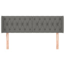 sengegavl med kanter 163x16x78/88 cm stof mørkegrå
