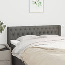 sengegavl med kanter 163x16x78/88 cm stof mørkegrå