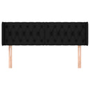 sengegavl med kanter 163x16x78/88 cm stof sort