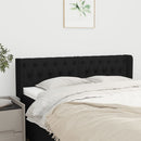sengegavl med kanter 163x16x78/88 cm stof sort
