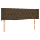 sengegavl med kanter 163x16x78/88 cm stof mørkebrun