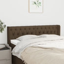 sengegavl med kanter 163x16x78/88 cm stof mørkebrun