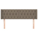 sengegavl med kanter 163x16x78/88 cm stof gråbrun