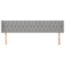 sengegavl med kanter 183x16x78/88 cm stof lysegrå