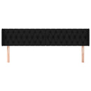 sengegavl med kanter 183x16x78/88 cm stof sort