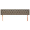 sengegavl med kanter 183x16x78/88 cm stof gråbrun