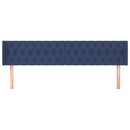 sengegavl med kanter 183x16x78/88 cm stof blå
