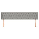 sengegavl med kanter 203x16x78/88 cm stof lysegrå