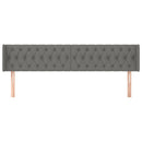 sengegavl med kanter 203x16x78/88 cm stof mørkegrå