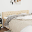 sengegavl med kanter 203x16x78/88 cm stof cremefarvet