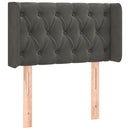 sengegavl med kanter 83x16x78/88 cm fløjl mørkegrå
