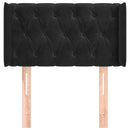 sengegavl med kanter 83x16x78/88 cm fløjl sort