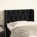 sengegavl med kanter 83x16x78/88 cm fløjl sort