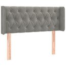 sengegavl med kanter 93x16x78/88 cm fløjl lysegrå