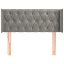 sengegavl med kanter 93x16x78/88 cm fløjl lysegrå