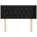sengegavl med kanter 93x16x78/88 cm fløjl sort