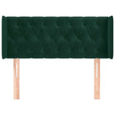 sengegavl med kanter 93x16x78/88 cm fløjl mørkegrøn