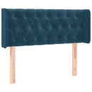 sengegavl med kanter 93x16x78/88 cm fløjl mørkeblå
