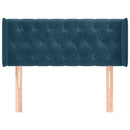 sengegavl med kanter 93x16x78/88 cm fløjl mørkeblå