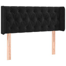 sengegavl med kanter 103x16x78/88 cm fløjl sort