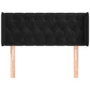 sengegavl med kanter 103x16x78/88 cm fløjl sort