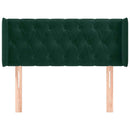 sengegavl med kanter 103x16x78/88 cm fløjl mørkegrøn