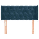 sengegavl med kanter 103x16x78/88 cm fløjl mørkeblå