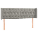 sengegavl med kanter 147x16x78/88 cm fløjl lysegrå
