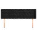 sengegavl med kanter 147x16x78/88 cm fløjl sort