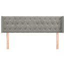sengegavl med kanter 163x16x78/88 cm fløjl lysegrå