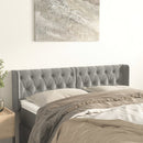 sengegavl med kanter 163x16x78/88 cm fløjl lysegrå