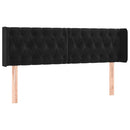 sengegavl med kanter 163x16x78/88 cm fløjl sort