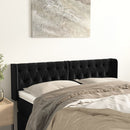 sengegavl med kanter 163x16x78/88 cm fløjl sort