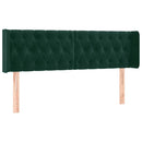 sengegavl med kanter 163x16x78/88 cm fløjl mørkegrøn