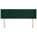 sengegavl med kanter 163x16x78/88 cm fløjl mørkegrøn