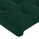 sengegavl med kanter 163x16x78/88 cm fløjl mørkegrøn