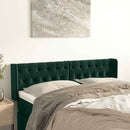 sengegavl med kanter 163x16x78/88 cm fløjl mørkegrøn