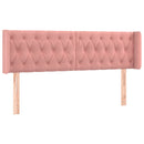 sengegavl med kanter 163x16x78/88 cm fløjl lyserød