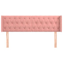 sengegavl med kanter 163x16x78/88 cm fløjl lyserød