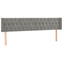sengegavl med kanter 183x16x78/88 cm fløjl lysegrå