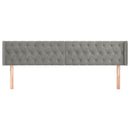 sengegavl med kanter 183x16x78/88 cm fløjl lysegrå