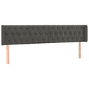 sengegavl med kanter 203x16x78/88 cm fløjl mørkegrå