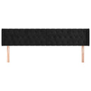 sengegavl med kanter 203x16x78/88 cm fløjl sort