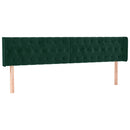 sengegavl med kanter 203x16x78/88 cm fløjl mørkegrøn