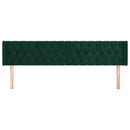 sengegavl med kanter 203x16x78/88 cm fløjl mørkegrøn