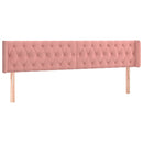 sengegavl med kanter 203x16x78/88 cm fløjl lyserød