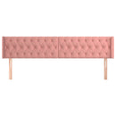 sengegavl med kanter 203x16x78/88 cm fløjl lyserød