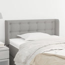 sengegavl med kanter 83x16x78/128 cm stof lysegrå