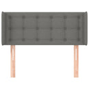 sengegavl med kanter 83x16x78/128 cm stof mørkegrå