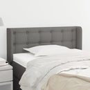 sengegavl med kanter 83x16x78/128 cm stof mørkegrå
